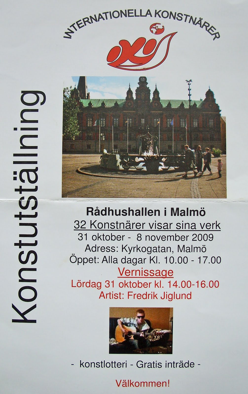 Plakat Kunstausstellung im Rathaus in Malm